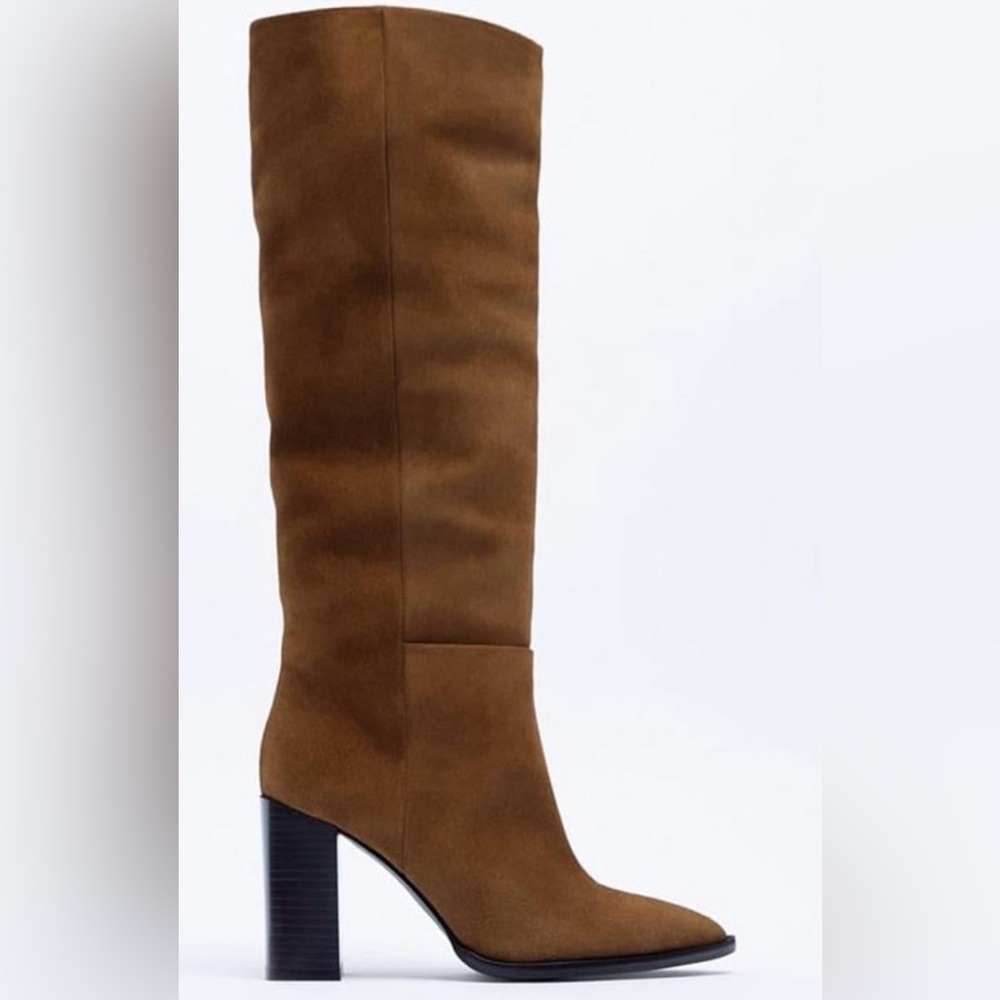Zara brown knee boots, NWT never worn, size 37